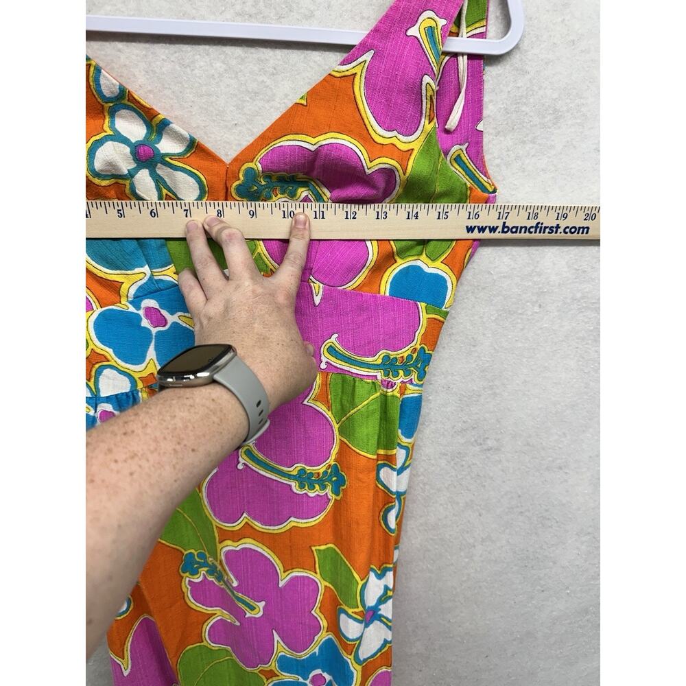 Vintage Dress Malihini Hawaii Designer Collection Maxi Floral Tiki Luau - Picture 10 of 15